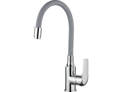 Stojánková dřezová baterie ELZA - šedá / chromová