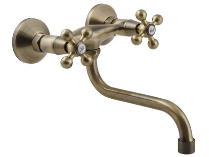 Nástěnná kuchyňská baterie STILO – antik mosaz