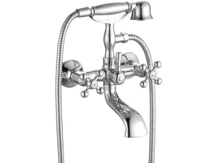 Nástěnná vanová baterie se sprchovým setem STILO - chromová