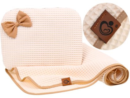 Dětská deka s polštářkem BABY SOFT – béžová