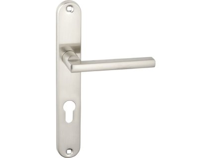 Klika na dlouhém štítu pro cylindrickou vložku ADA – satén