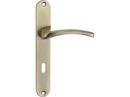 Klika na dlouhém štítu na klíč AGRA – patina