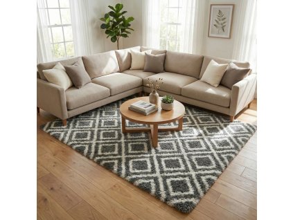 Protiskluzový plyšový koberec MARRAKESH - černý