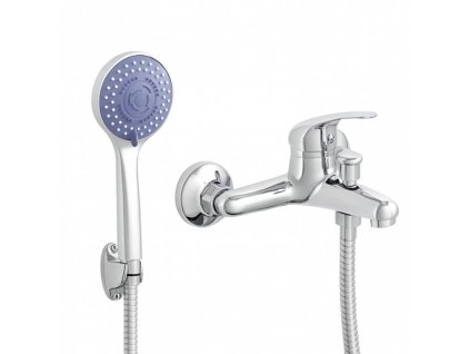 Nástěnná vanová baterie HERVE se sprchovým setem - chromová
