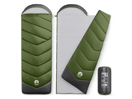 Turistický spací pytel mumie 2v1 – khaki