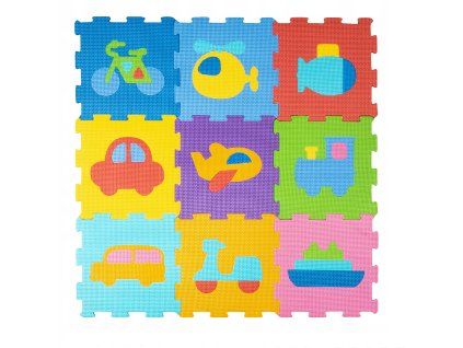 Pěnové puzzle 9 ks 87x87 cm vozidla