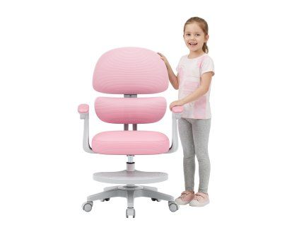 Dětská otočná židle JUNIOR ERGO – růžová