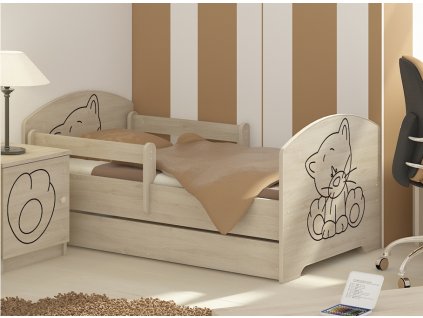 DĚTSKÁ POSTEL LUX FILIP S VÝŘEZEM KOČIČKA 160X80CM