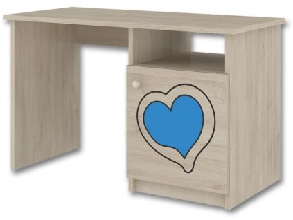 Dětský psací stůl LUX s výřezem SRDCE modrý