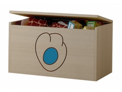 Dětská truhla na hračky lux s výřezem kočIčka modrá