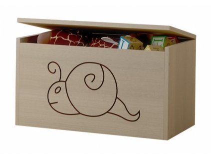 Dětská truhla na hračky lux s výřezem šnek