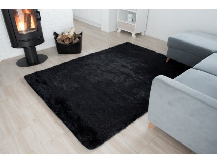 Plyšový koberec - Černý
