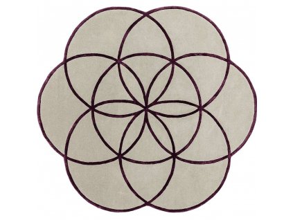 lotus flower rug purple wool viscose