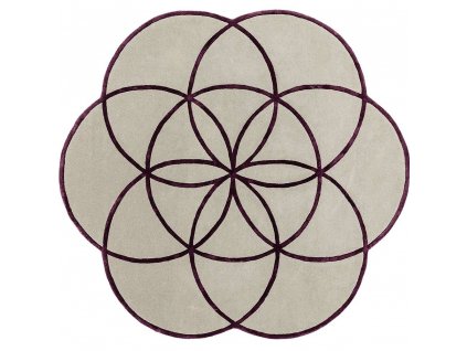 lotus flower rug purple wool viscose