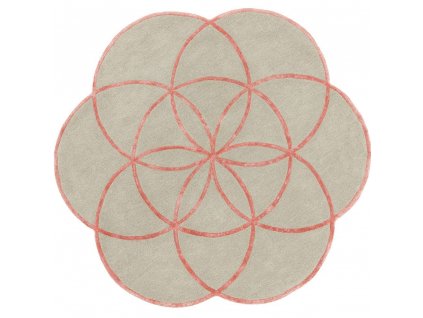 lotus flower rug pink wool viscose