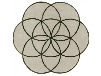 lotus flower rug green wool viscose