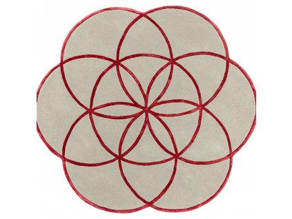 lotus flower rug red wool viscose