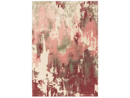 saturn rug pink woolen print