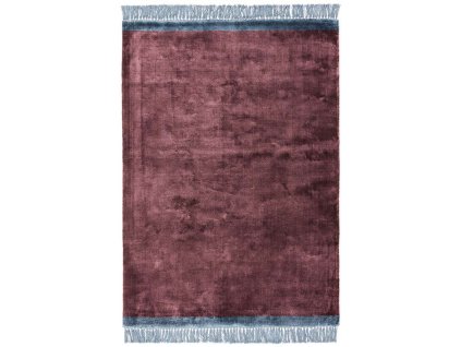 elgin tassels rug plum blue border