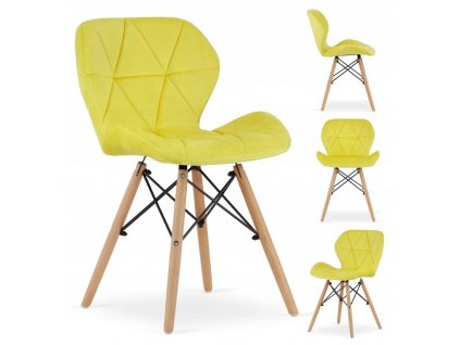 Skandinávská židle DURO Žlutá