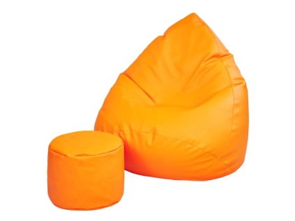 Sedací vak + podnožník světle oranžový