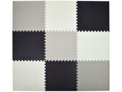 Pěnový koberec MAXI 9 ks 180x180x1 cm šedo-černo-bílý
