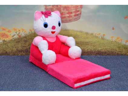 Dětské plyšové rozkládací křesílko hello kitty