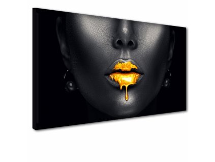 Obraz na plátně zlaté rty, vzor 41297