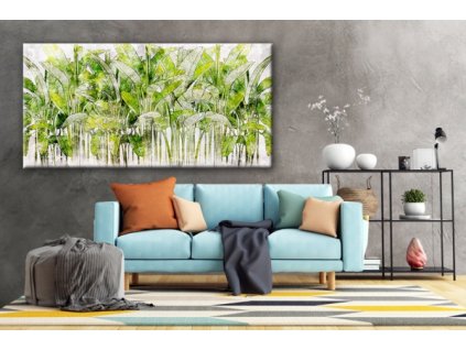 Obraz na plátně tropické listy, vzor 41433