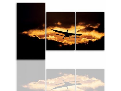 Třídílný obraz na plátně letadlo, vzor 12127