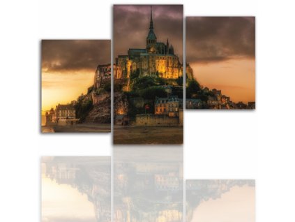 Třídílný obraz na plátně hrad, vzor 12029
