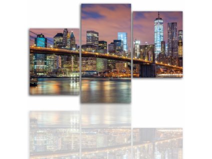 Třídílný obraz na plátně New York, vzor 12026