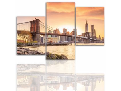 Třídílný obraz na plátně New York, vzor 12015