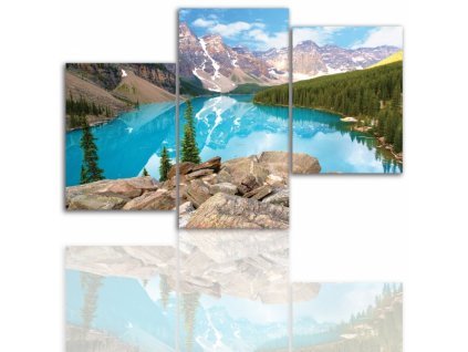 Třídílný obraz na plátně hory, vzor 12007