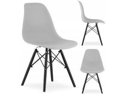 Designová židle MASSIMO BLACK světle šedá