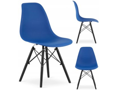 Designová židle MASSIMO BLACK tmavě modrá