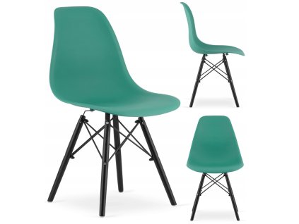 Designová židle MASSIMO BLACK zelená