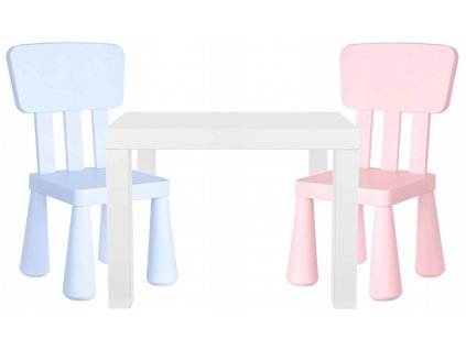 Dětský stůl s židlemi HAPPY růžový/blankytný