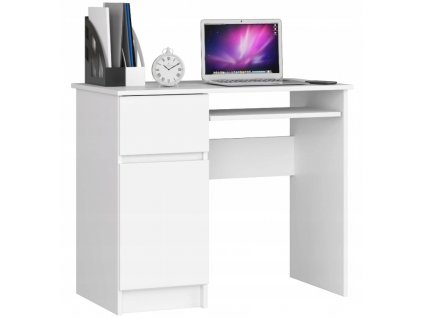 Počítačový stůl levý 90x50x77 cm bílý