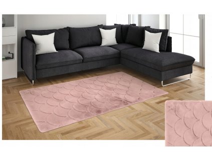 Plyšový koberec RABBIT DESIGN - Světle Růžový - imitace králičí kožešiny