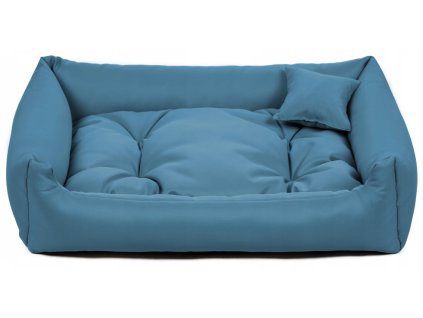 Voděodolný pelíšek pro psy a kočky s polštářem modrý