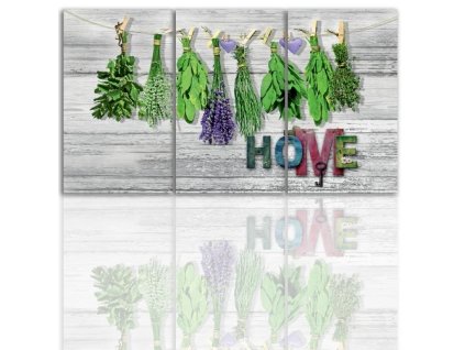 Třídílný obraz na plátně kuchyně, vzor 12203