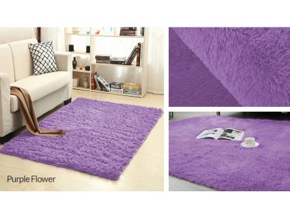 Plyšový koberec - Purple Flower