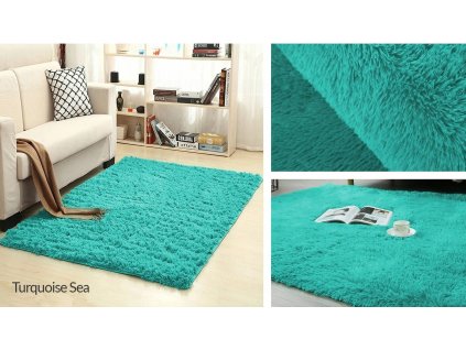 Plyšový koberec - Turquoise Sea