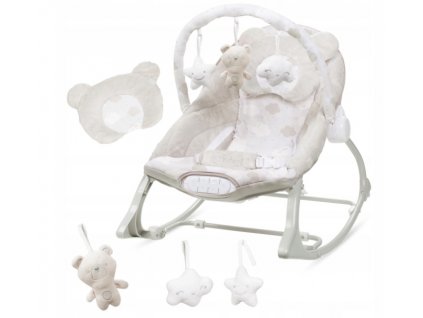 Vibrační lehátko – houpátko  – židlička pro děti od narození do 9 kg - Pino - béžový