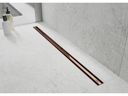 Odtokový sprchový žlab DIVIO FLAT SLIM ROTARY 360 rose gold