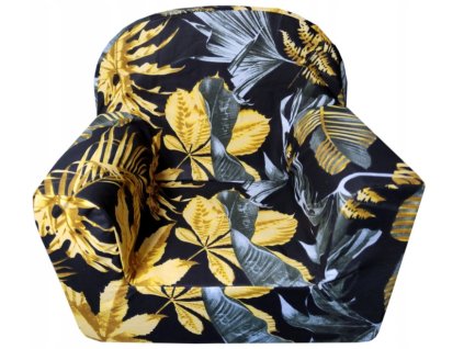 Dětské plyšové křesílko listy