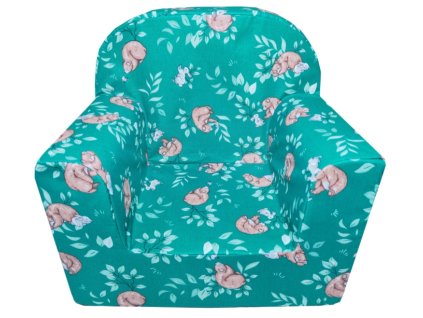 Dětské plyšové křesílko medvídek - modrý