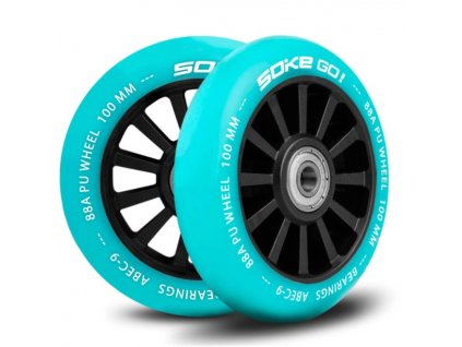 Kolečka na koloběžky s ložisky ABEC 9, tyrkysové