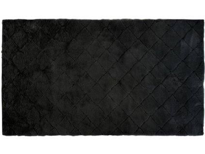 Plyšový koberec RABBIT OSLO DESIGN - Černý - imitace králičí kožešiny